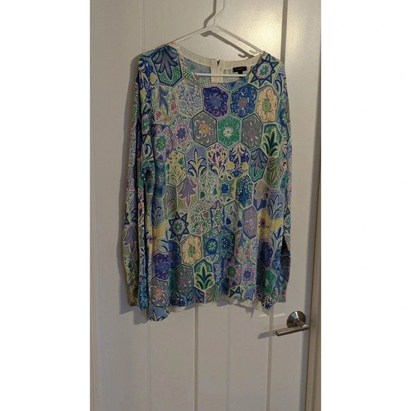 Talbots Print Sweater Tunic sz XL - Picture 2 of 6